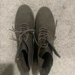 Xappeal Charcoal Lace-Up Combat Boots